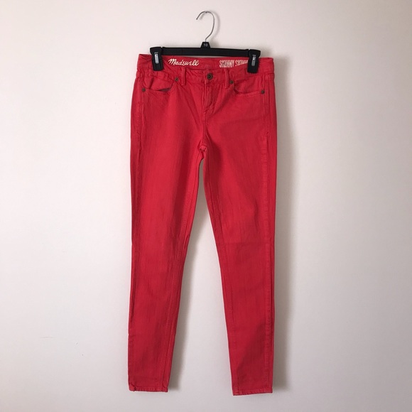 Madewell Denim - Madewell Red Skinny Skinny Jeans Size 25